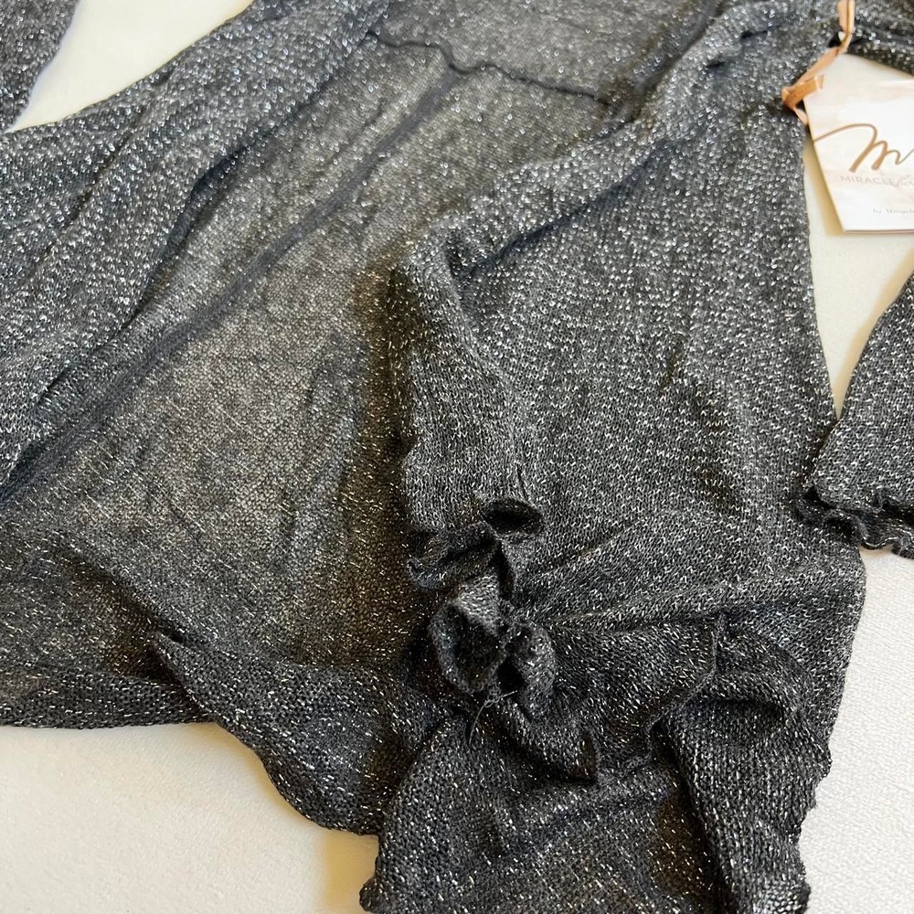 Black Sparkle Cardigan Whimsical Dreamy Spiritual Y2K Miracle Body NWT - Picture 2 of 8